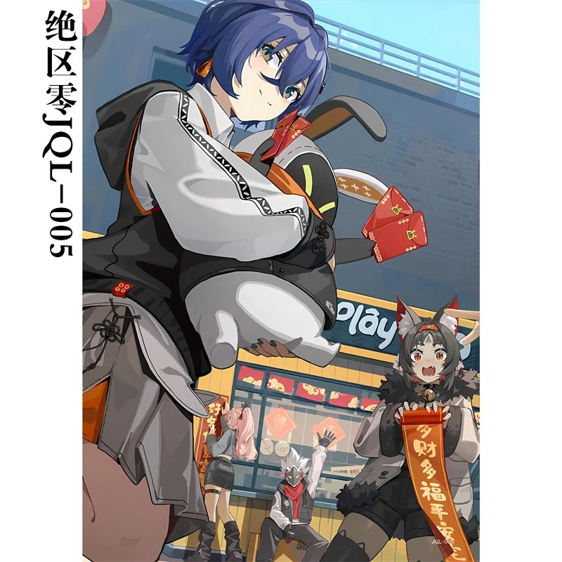 42*28CM Hot Wholesale Anime Poster Zenless Zone Zero Nicole Demara Hoshimi Miyabi Von Lycaon Wall Art Game Paper Poster