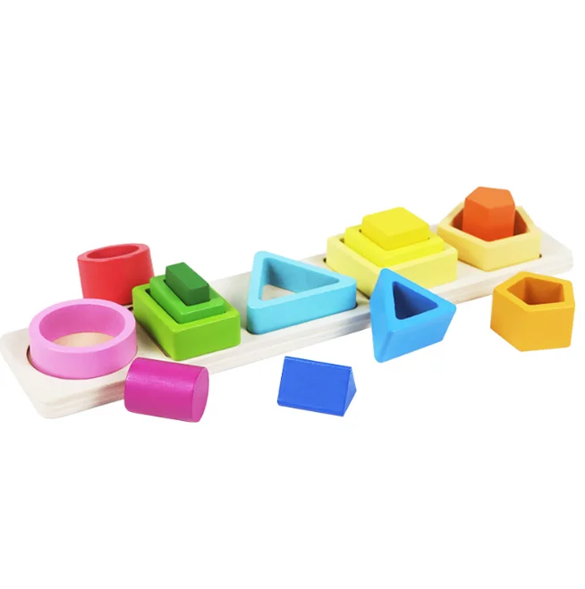 Montessori Toys  1 2 3 Year Old Boys Girls-Wooden Sorting Stacking Toys for Baby Toddlers Educational Shape