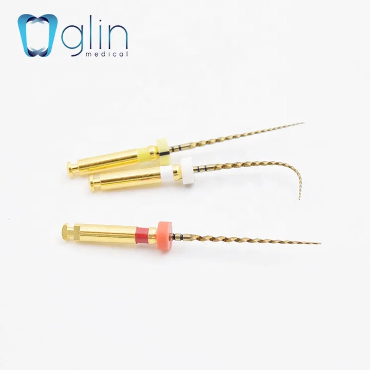 Glin G-Endo Gold Rotary Files Niti Heat Activated Dental Files Assorted 21mm 04 Taper 06 Taper