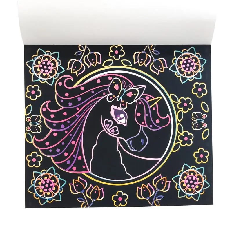 Factory directly DIY Art Painting Sketch Pad Handmade Rainbow Scratch painting  Paper book