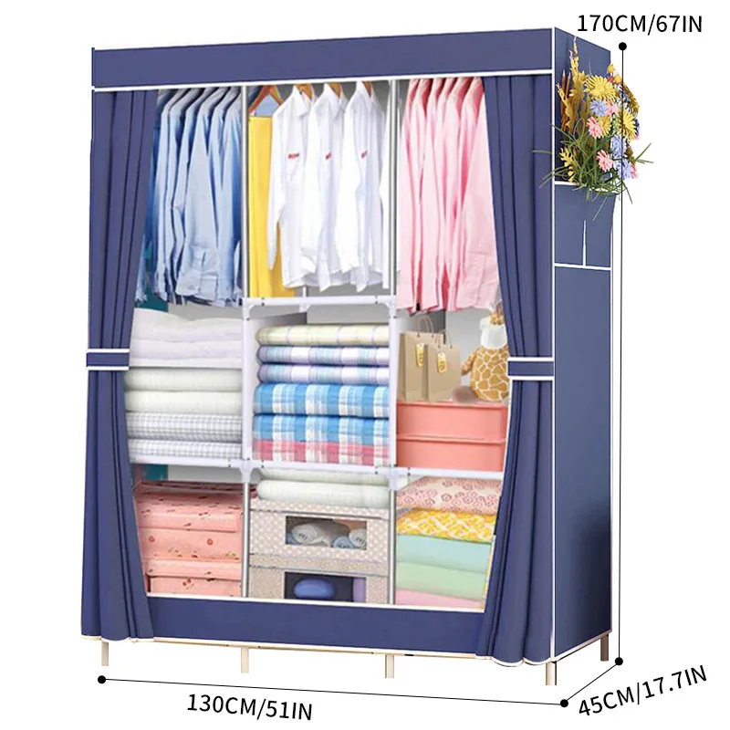 Simply-assembled simple wardrobe  fabric wardrobe closet ropero armable portatil cabinet  R-14 Dust proof and large capacity
