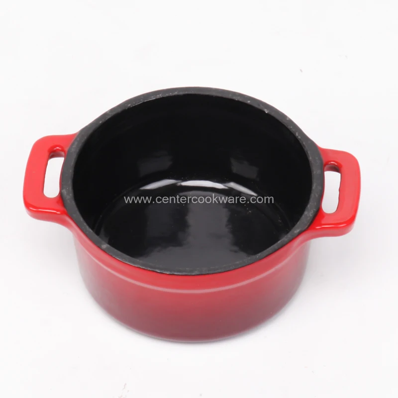 wholesale OEM ODM cookware Kitchen cooker Non Stick Cast Iron Enamel Cooking mini Casserole Stock cocotte soup Pots With Lid