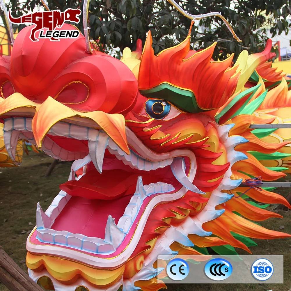 Водонепроницаемый тематический парк китайский украшения Дракон ткань фонарь