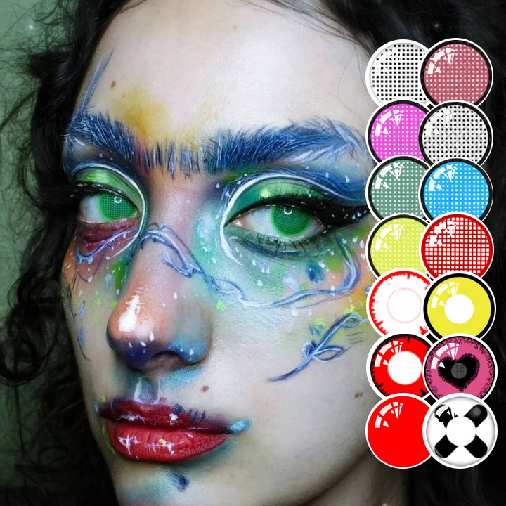 Любовь otaku кошачьи Глаза Сумасшедшие глаза Цветные Шаринган цветные контактные линзы