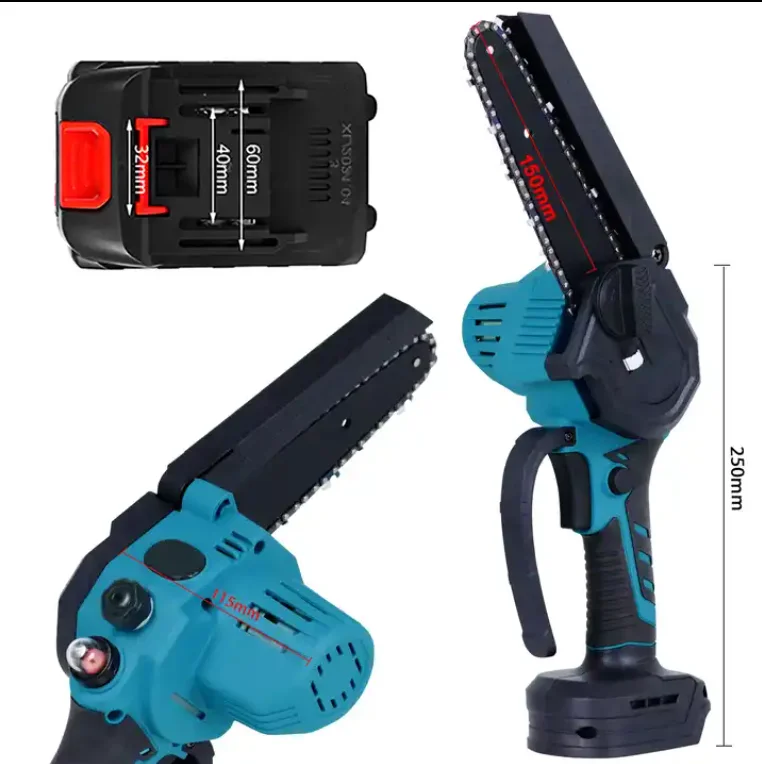 Handheld Portable Garden Saw For Cutting Branches At Home 4/6 Inch Small Brushless 21V Lithium Electric Chainsaw