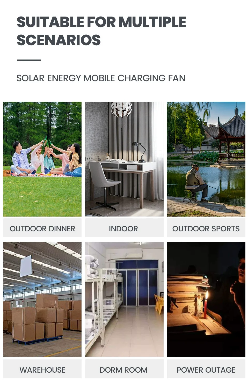 Outdoor Floor Fan with Light 15600mAh 12-Inch Large Battery Operated Powered Fan Portable Rechargeable Fan