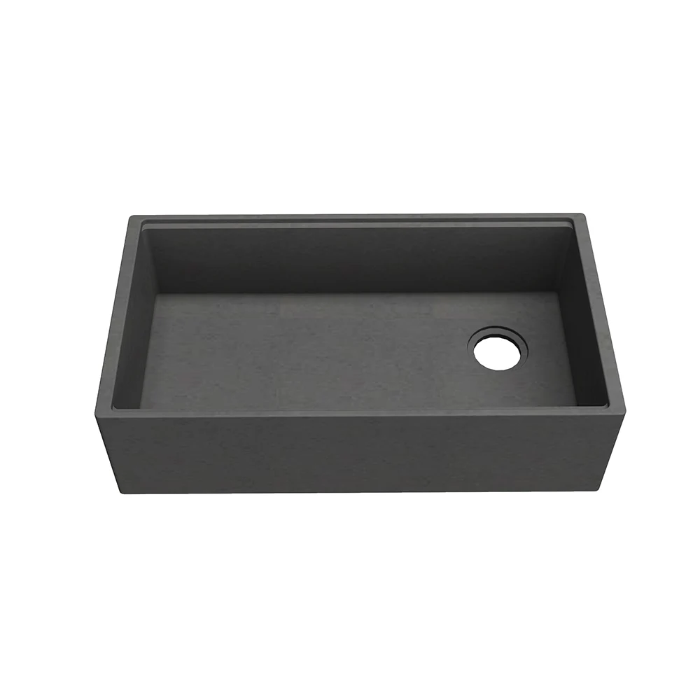Wholesale CUPC Rectangular Matte Cement Single Bowl Farmhouse Sink Apron Front Workstation Concrete Kitchen Sink