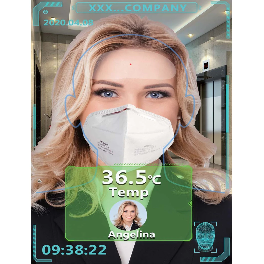 Promptcontrol 8 дюймов acces контроль мониторинг лица распознавание температуры Обнаружение безопасности камера мониторинг сканер система