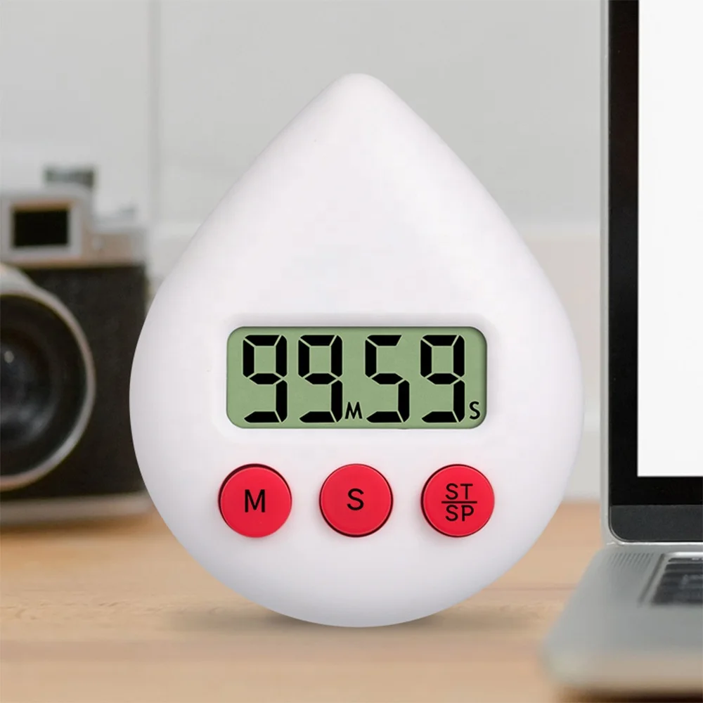 Hot Selling Products 2024 Dribble Desktop Digital Timer Colorful LED Counter Display Alarm Clock Manual Electronic Kitchen Timer
