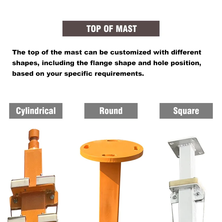 High Quality 4-9 Meter Steel cctv Pole Telescopic Manual Winch Mast Hand Crank Design Mounted Camera Antenna