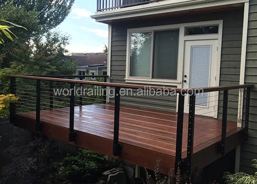 YL wire rope stainless black cable railing design for balcony