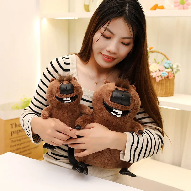 Fluffy 22cm Beaver plush Animals Toys Brown Soft Meme Anime character Birthday Gift for collector