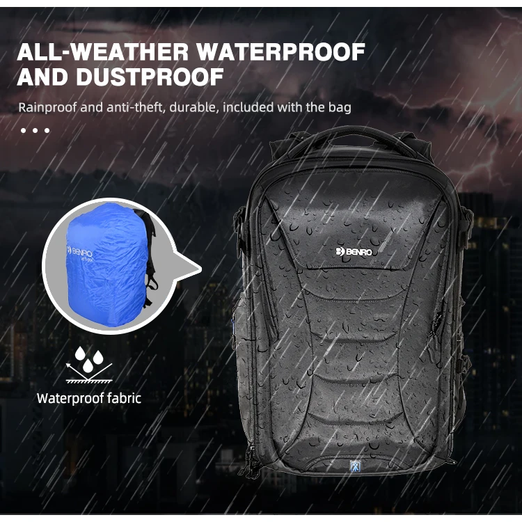 Benro Large Capacity Camera Backpack Travel Portable Camera Bag Waterproof Scratch-Proof Dual Shoulders Camera Bag