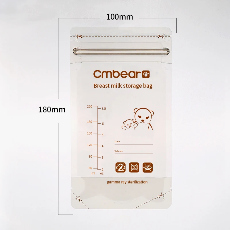 Cmbear or OEM  Gamma ray sterilized disposable breast milk storage bags milk bag