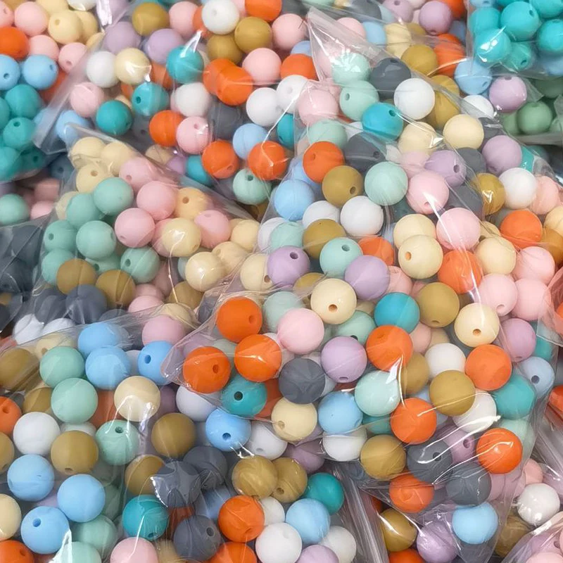 food grade kids baby toys silicone teething focal beads for jewelry keychain making pens perles pour la fabrication de bijoux
