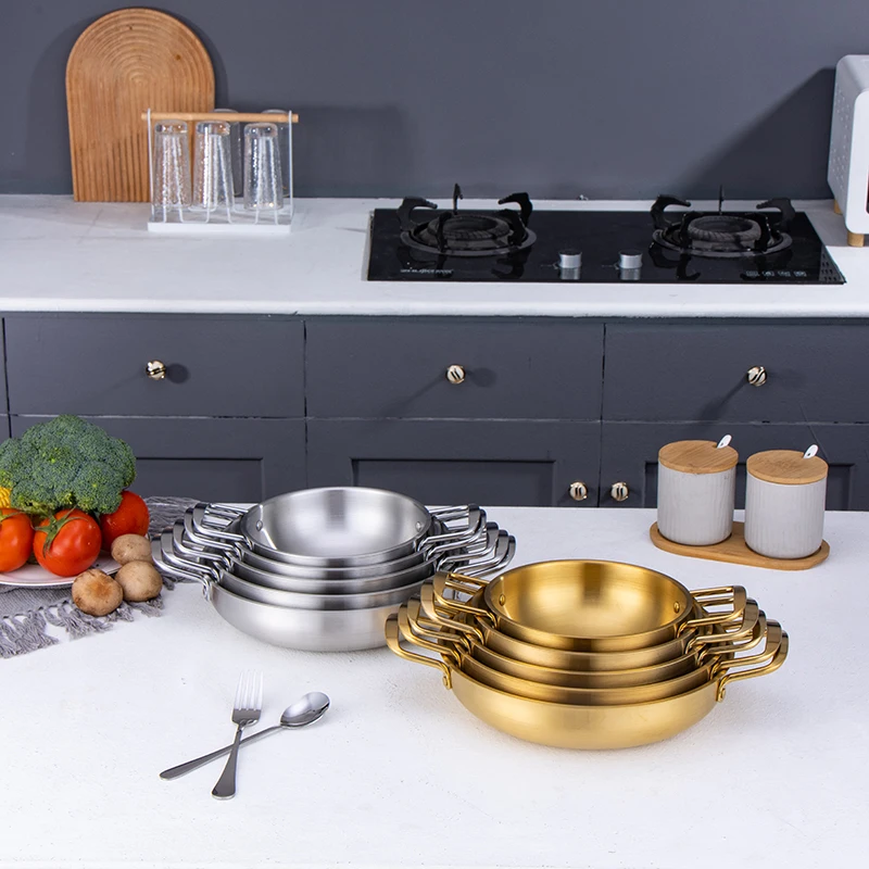 18/20/22/24/26CM Best Selling Pure Panci Gas And Induction Cooker Wajan Modern Kitchen Cheapest Stainless Steel Cooking Pan