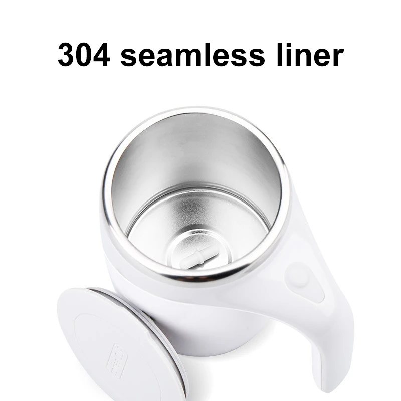 Custom Logo Smart Drinkware Stainless Steel Electric Magnetic Auto Automatic Mixing String Coffee Cup Self Stirring Coffee Mug