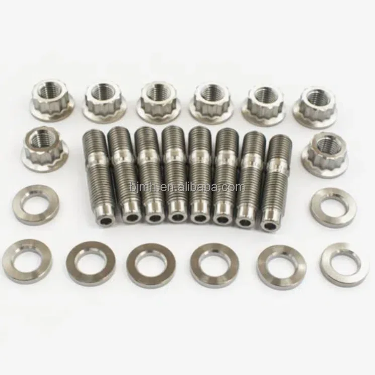 Gr5 титановые Шпильки выпускного коллектора Комплект Шайбы гайки M8 M10 для мотоцикла