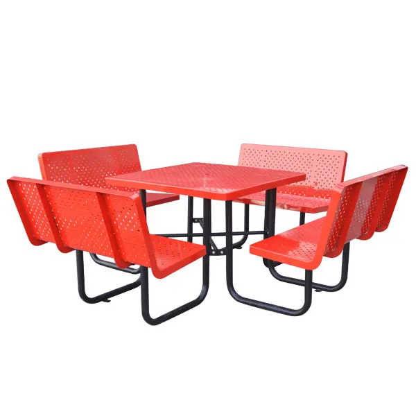 Wholesale garden furniture outdoor thermoplastic coating steel tables and chairs with parasol