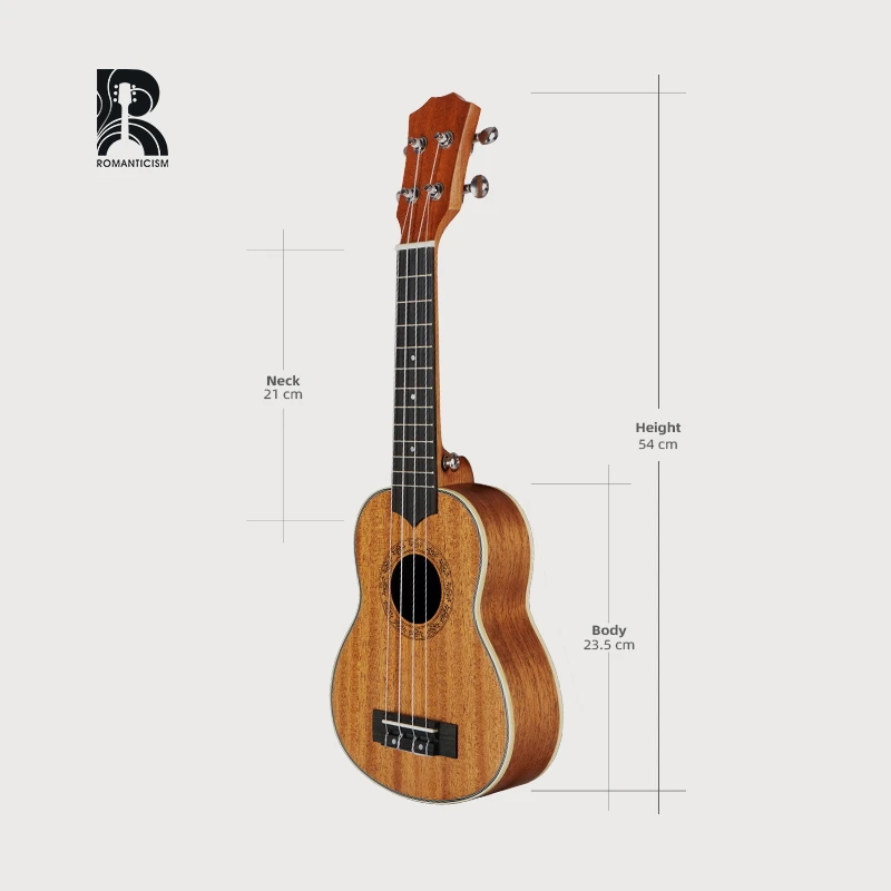 Rus-01 R 21 Inch Magogany plywood Color Wholesale Ukulele Foreign Musical Instrument Retail  Small four srtring  guitar ukulele