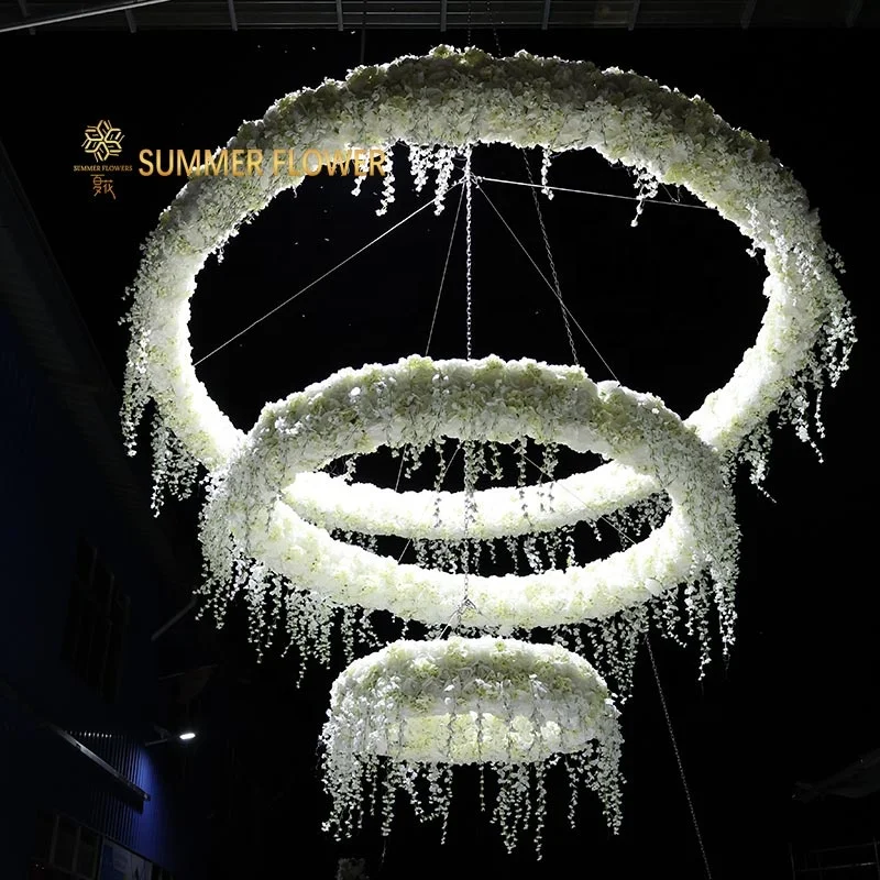 Wedding hoop round circle arch background arch artificial ceiling hanging flowers