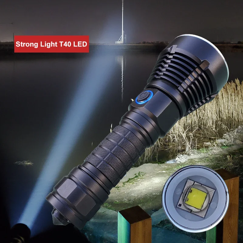 Wholesale Ultra Bright Flashlight Safety Hammer 3600 Lumens Charging Phone Outdoor Torch T40 LED Flash Light Emergency Lighting