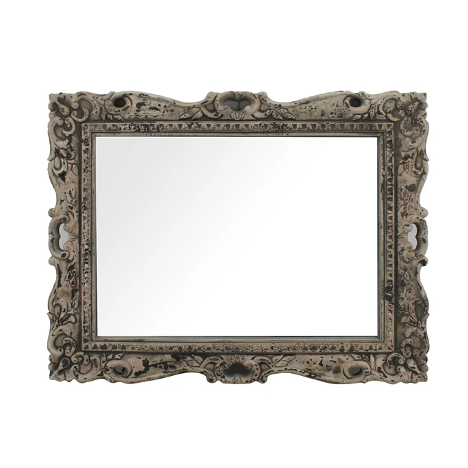 China Custom Design Decorative Wall  White carved wooden mirror frames dressing mirror