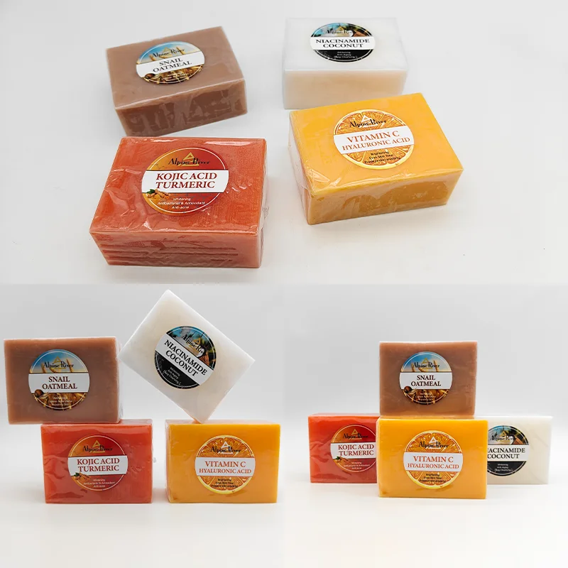OEM Wholesale Kojic Acid Knuckle Whitening Soap Exfoliating Natural African Whitening Black Soap Bar For Dark Skin