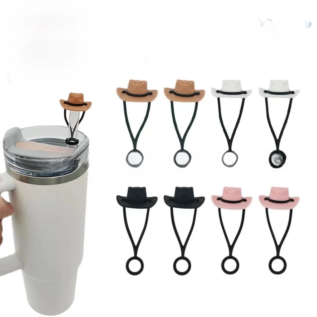 OEM Wholesalers Straw Cover Topper for 10mm 30&40 Oz Tumbler,  Silicone Straw Covers Cap Reusable Straw Tip Covers for Stanley