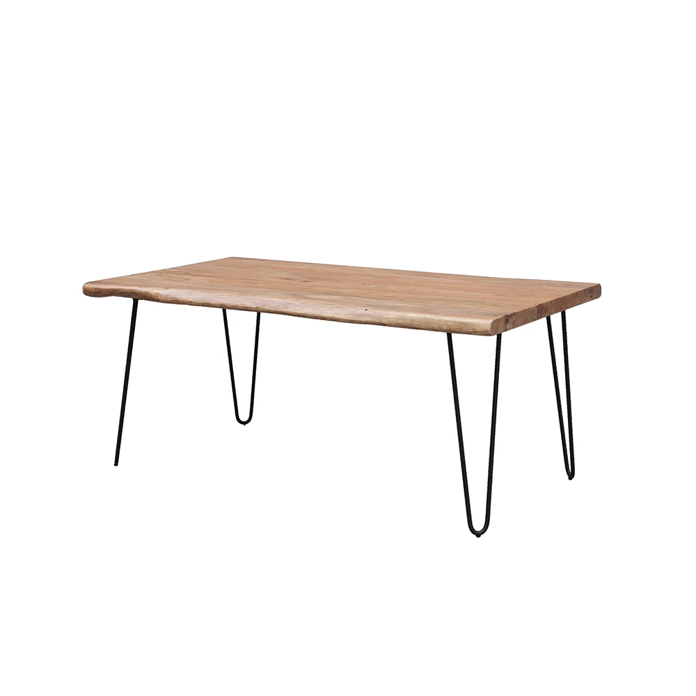NS FURNITURE metal base dinning table wooden modern simple Europe design dinning table set 6 seats dinning table design