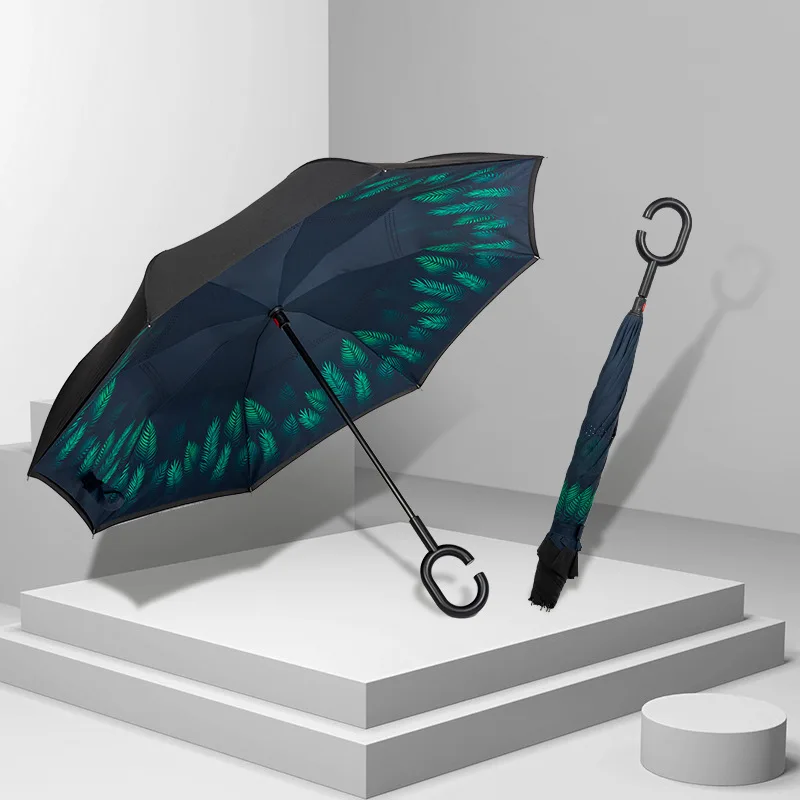 Double Layer Reverse Umbrella Car Special Hand-Free Sun Protection UV Protection Umbrella Automatic Reverse Umbrella