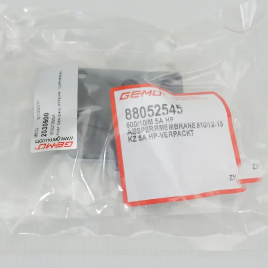 Новый код диафрагмы GEMU 54 состоит из PTFE лица и пероксидно-отвержденного EPDM подложки 600 10 м 54/