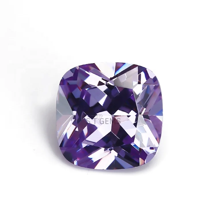 ST Gems Direct manufactuirer machine Lavender  Square Cut Cubic Zirconia Stones For Jewelry