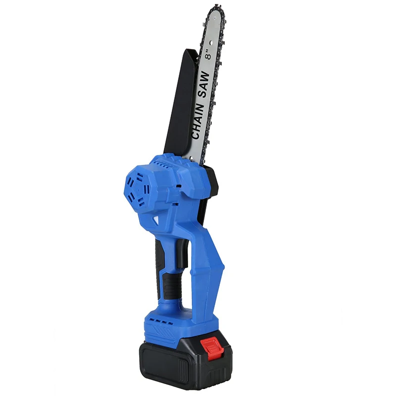 Two Battery Powered Chain Saw 8Inch Cordless Electric Chainsaw Brushless Motor Logging Cutter Pruning Garden Tool