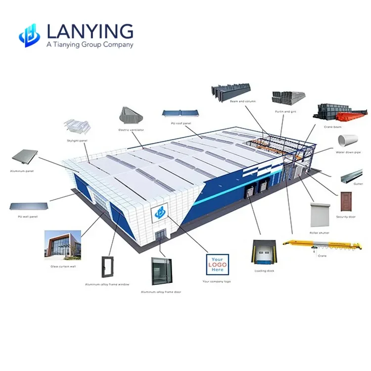 Низкая стоимость, стальная конструкция, металлический каркас, сборное здание мастерской