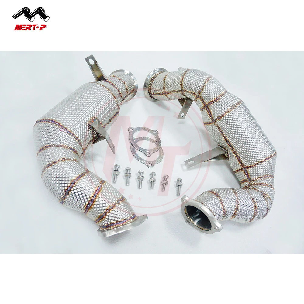 Mertop Hi-Flow Downpipe for PO RSCHE Ma can Twin turbo S 3.0T 3.6T 2014-2018 Downpipe with Heat Shield
