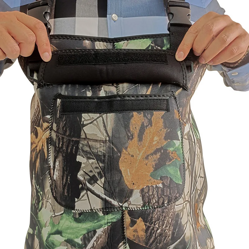 high quality outdoor hunting neoprene breathable fishing chest wader pants with boots