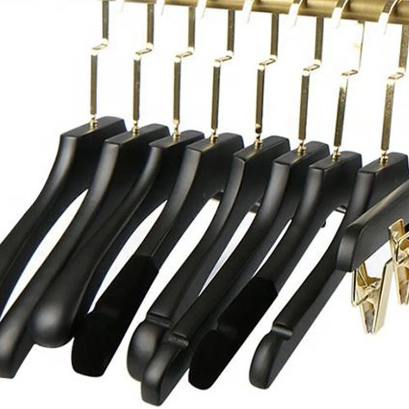 custom logo cloths clothing pants shirt solid wood hangers men suit coat luxury non slip black white wooden hangers for clothes