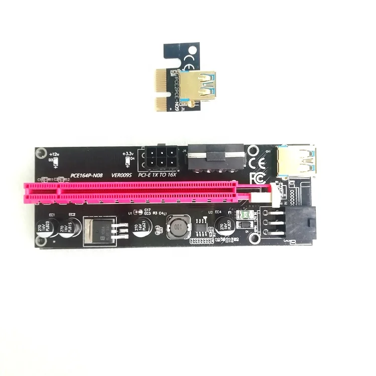 PCI Express PCIE 1X to 16X 60CM USB 3.0 Cable 6Pin Power for GPU GPU