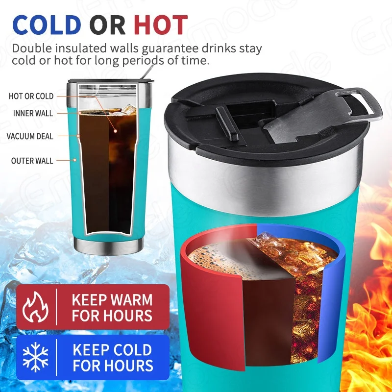 Vacuum Insulated 20oz Stainless Steel Beer Mug with Built-in Bottle Opener, Double Wall Drinking Car Tumbler, Dishwasher Safe