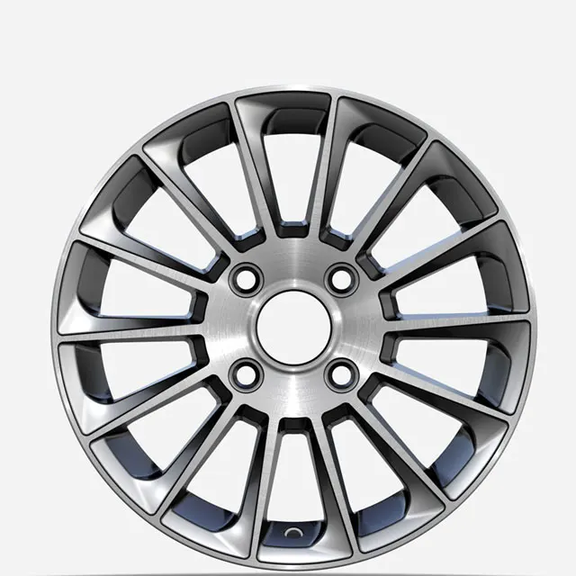 4 holes machine face alloy wheel rims 14/15 inch passenger car wheels