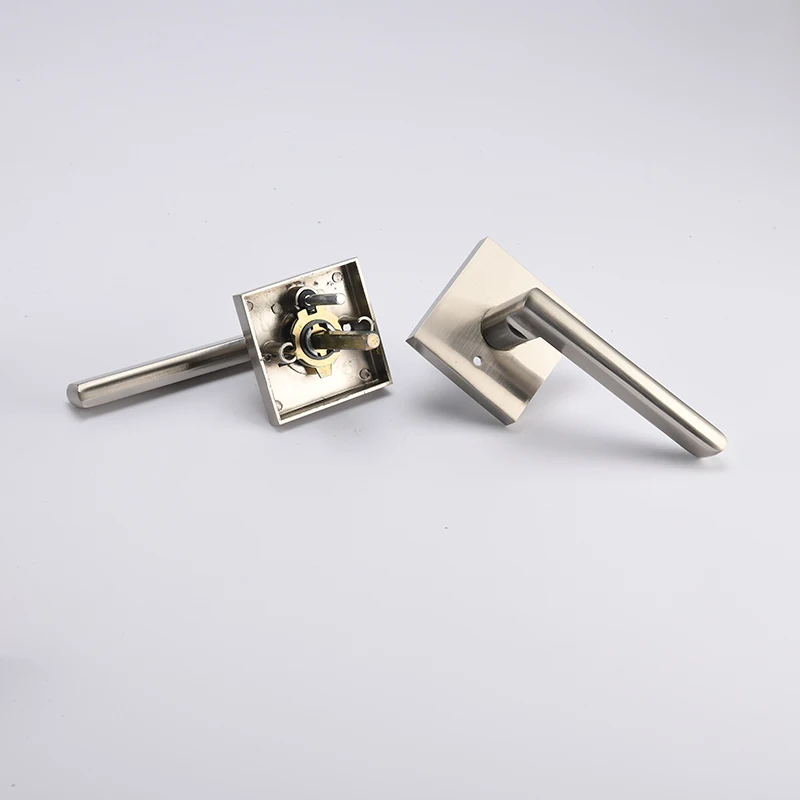 Interior Privacy Door Handle with Lock, Door Lever For Bathroom and Bedroom,  Keyless Push Button Lock Door Lever