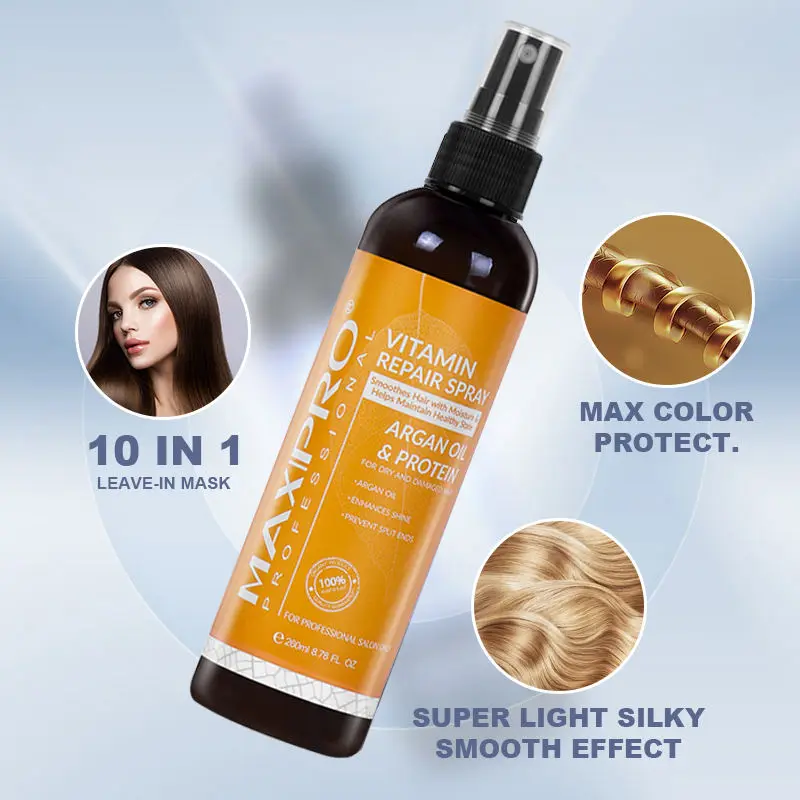 MAXIPRO Wholesale Custom Label Heat Protect Repair Treatment Spray Leave in Conditioner Protectant Vitamin for Hair