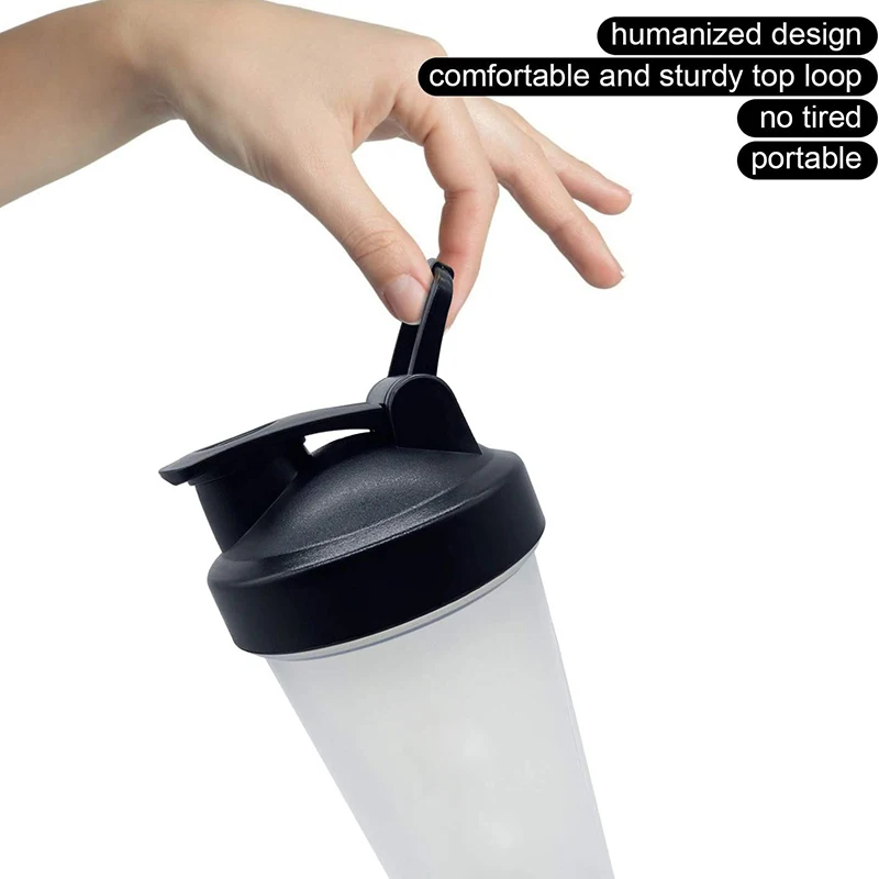 BPA free food grade 600ml empty gym plastic portable blend protein shaker bottle with lid
