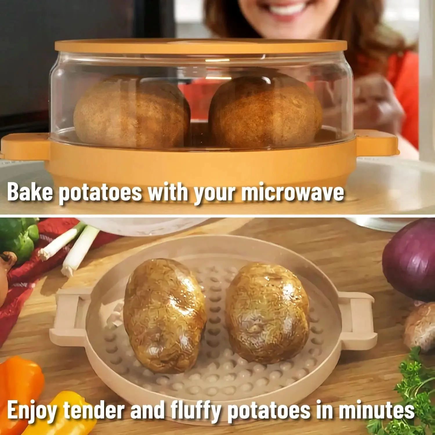 Home Microwave Bacon Potato Tin Baking Gadget for Cooking Food in Style