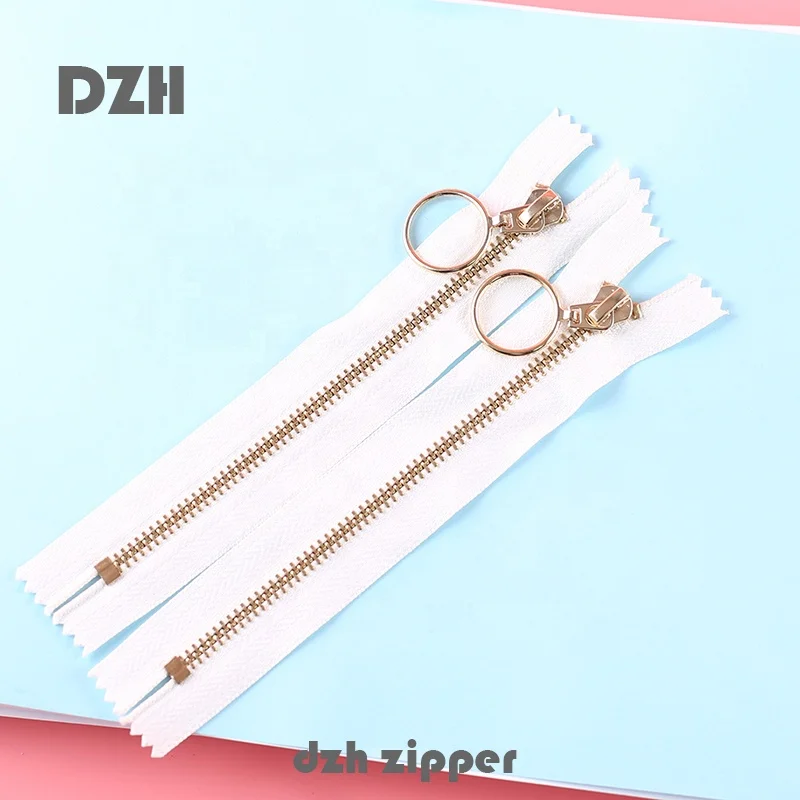 
3# 4# 5# 8# 10# auto lock Custom Gold White Black Long Chain Open End Close End copper brass Metal Zipper In ZIP For clothes 