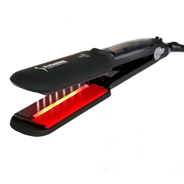 Infrared Hair Straightener and Curler 2 in 1 Ceramic Steam Hair Straightening and Curling Tool Dual Voltage
