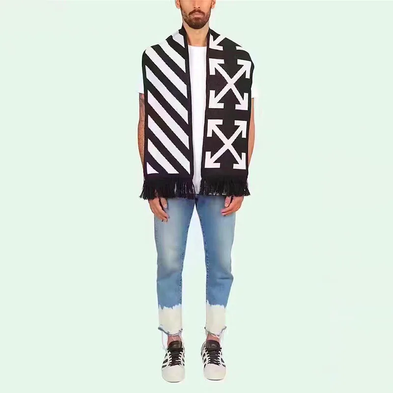 High Quality Factory Directly Produce OEM Design Custom Winter Acrylic Woven Knitted Hockey Soccer Fan Scarf For Men And Womens