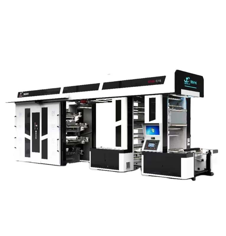 8 color satellite flexo printing machine high speed PE/BOPP film plastic t-shirt bag CI flexo printing machine low noise