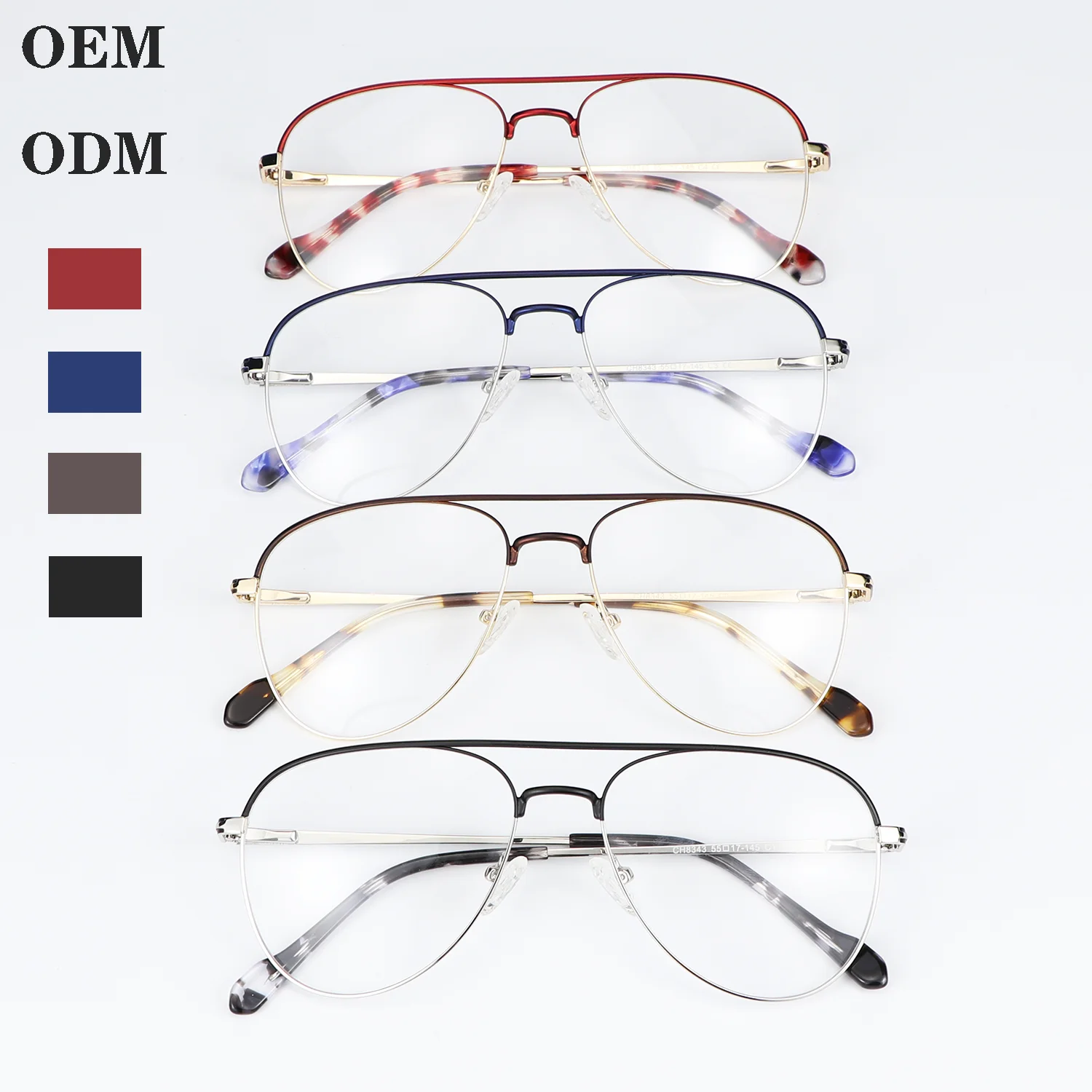 Pilot Style Optical Alloy Eyeglass Frames Trendy Reading Glasses Frames for Women Fashion Glasses